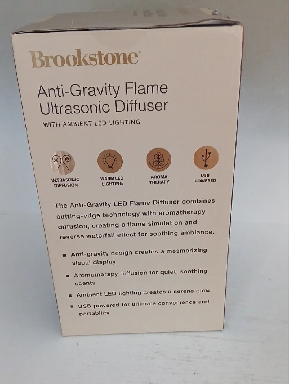 Brookstone Two-Tone Black and White Anti-Gravity Flame Diffuser